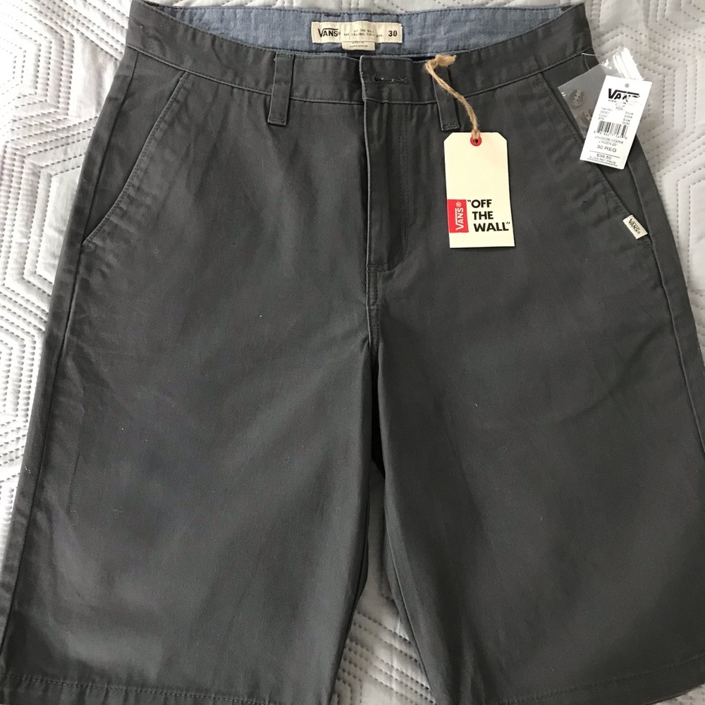 Vans Gray Flat Front Shorts - brand new